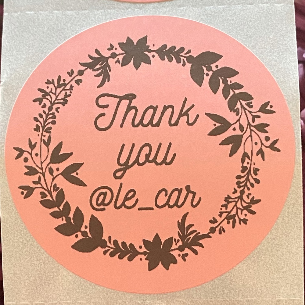 100 CUSTOM THANK YOU STICKERS with your Closet name- Floral Design